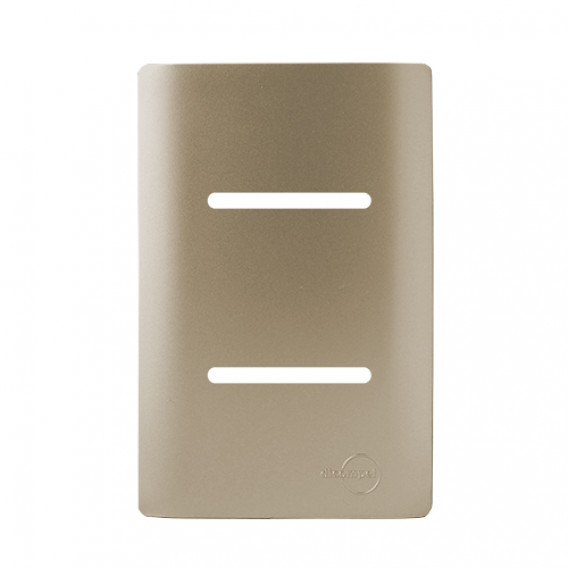 Placa para 2 Interruptores 4x2 - Novara Especiais Champanhe  Placa para 2 Interruptores 4x2 - Novara Especiais Champanhe